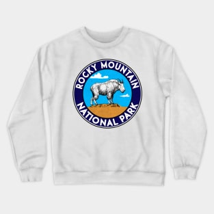 Rocky Mountain National Park Colorado Mountain Goat Vintage Camper Crewneck Sweatshirt